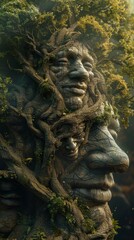 Fototapeta premium Magic trees with a human face.