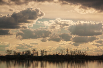 sunset over the lake