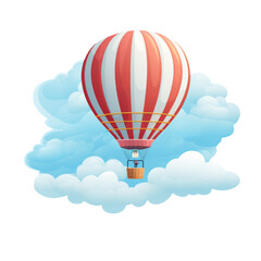 Obraz premium Hot air balloon in Sky Clipart Illustration