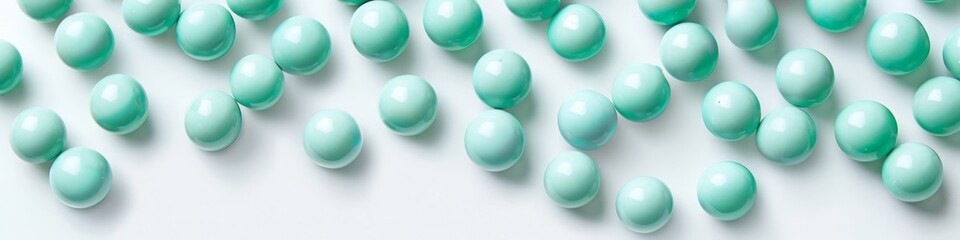 mint candies on white background.