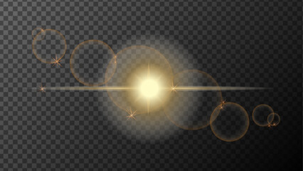 Radiant star Sparkling  Shine light effect. Glitter luxury star on transparent background.Decorative gradient vibrant golden stars. Design illustration for banner, social media, advertising, website.