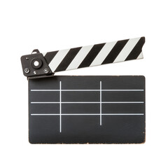 Fototapeta premium Clapperboard for film production on a white isolated background.