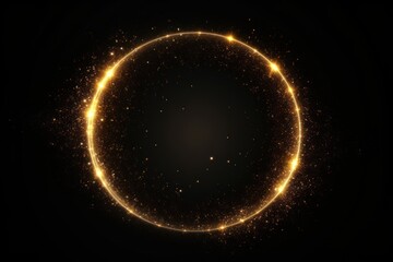 Glowing golden circle sparkles