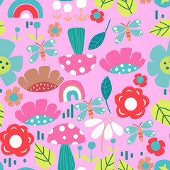colorful children's background flowers delicate pastel colors