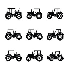 Complete your project with this Tractor silhouette vector bundle, ideal for clipart, line art, and cartoon designs.
