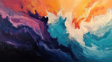 Naklejka premium Abstract art painting in vibrant colors. Use as a background for designs, websites, or social media.