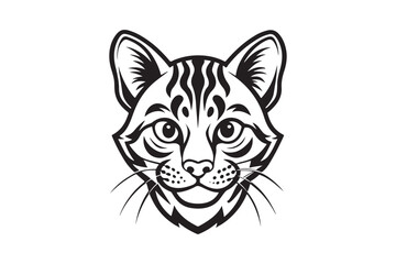 Ocelot Head silhouette vector illustration, Ocelot Head silhouette Vector