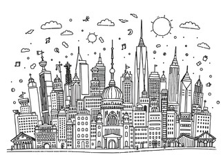 Building house pictures for coloring