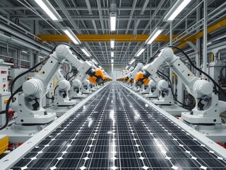 Solar cell factory with robots