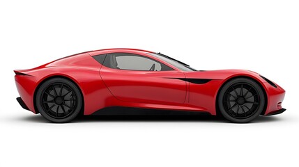 Fototapeta premium Electric sports car isolated on white. 