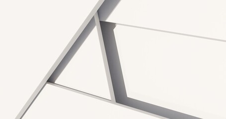 Futuristic Minimalist White Cube Stacking 3D Illustration