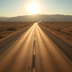 sunset on the road