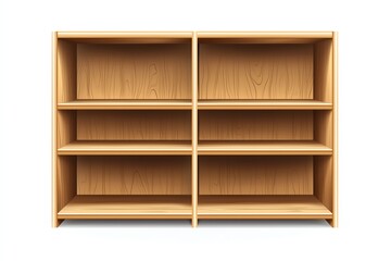 Wooden bookshelf with multiple shelves, perfect for storage and organization in office or home.