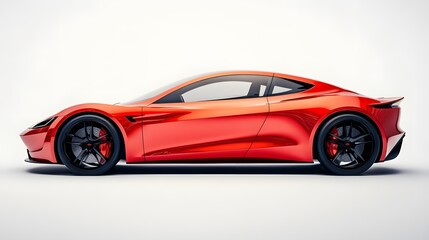 Fototapeta premium Electric sports car isolated on white. 