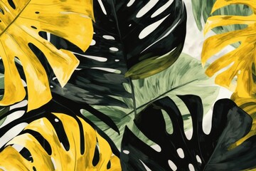 Monstera leaves backgrounds nature plant.