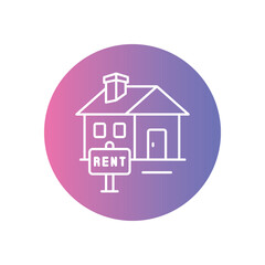 For Rent Sign vector icon stock illustration