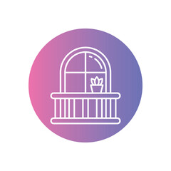 Balcony vector icon stock illustration