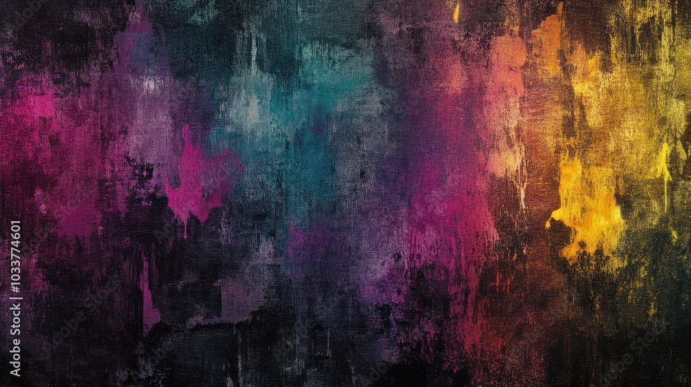 Poster dynamic composition showcasing a rough,