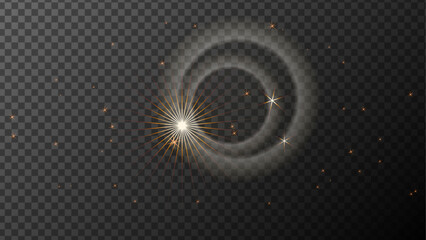 Deep space scene background in stippling style with amazing huge nebula and glowing stars cluster in universe. Vector illustration Golden luxury glitter background confetti for celebration.