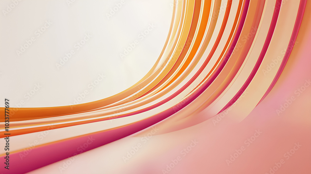 Poster abstract rounded lines on a light background