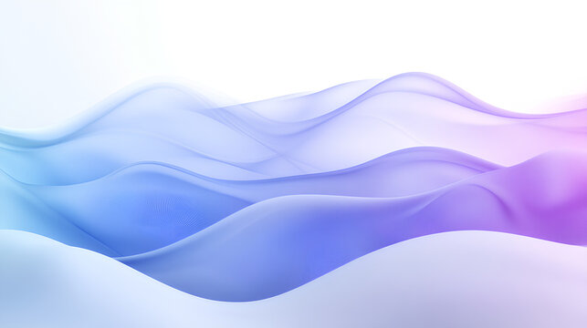 Abstract wavy lines in blue and purple hues isolated on a white background, suggesting modern design or technology