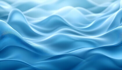 Fototapeta premium Abstract Blue Flowing Wave Pattern, Elegant abstract design featuring smooth, flowing blue waves on a white background, evoking a sense of movement and calm