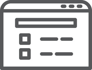 App window line icon. Software black symbol