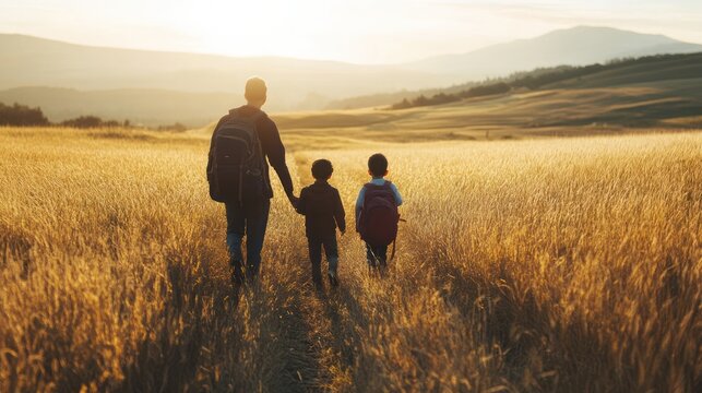 A family migration story being shared across generations, recounting the journey and experiences of ancestors