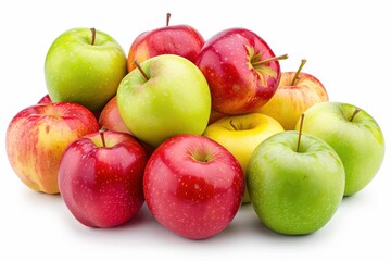 Vibrant Assortment of Colorful Apples: Red, Green, and Yellow Fruits for Fresh and Healthy Culinary Ideas