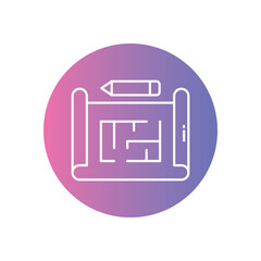 House Blueprint vector icon stock illustration