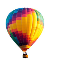 Fototapeta premium Colorful hot air balloon against a clear sky, perfect for travel and adventure themes.