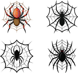 Spider net vector art design template