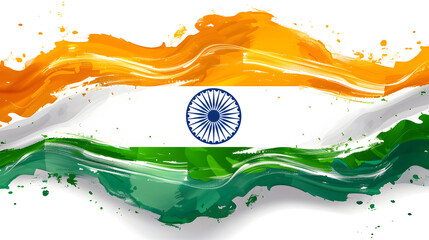 Indian republic day concept. Indian flag with the text Happy republic day against a white background. 26 January