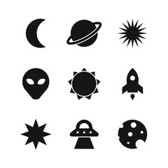 Alien Space Simple Icon Set