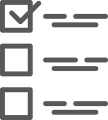 Checklist with check mark line icon. Choice checkboxes