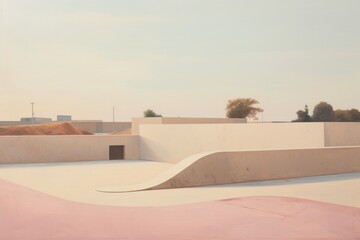 Fototapeta premium Skate park outdoors architecture building.