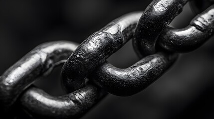 Close-up of an iron chain, symbolizing the strength and resilient idea behind it, representing resilience in home life