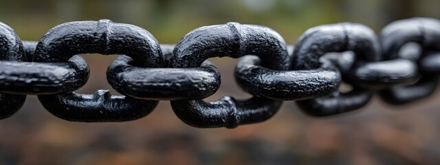 Close-up of an iron chain, symbolizing the strength and resilient idea behind it, representing resilience in home life