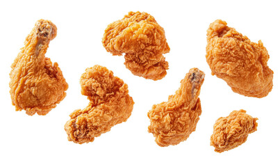 popcorn chicken on transparent background