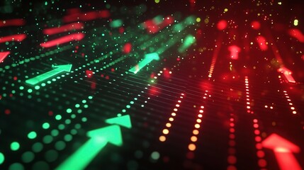 Fototapeta premium Dynamic Arrows Representing Growth and Decline in Data