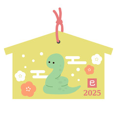  へび年の絵馬のイラスト