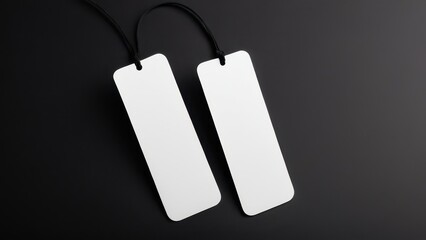 Fototapeta premium Realistic bookmark mockup featuring a simple, rectangular design. Perfect for showcasing book-related designs or promotional materials in a clean, minimal setting