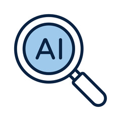 Ai search, artificial intelligence search icon in modern style