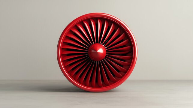 Airplane turbine, clean fuel combustion, sustainable aviation technology, 3D illustration