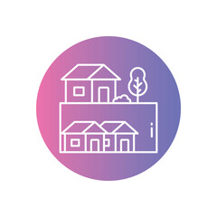Neighborhood vector icon stock illustration