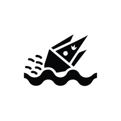 Paper Boat and Comet Crash Silhouette Vector And Unique Water Art Illustration