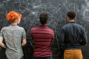 Diverse Students Engaged in Learning Process at Blackboard