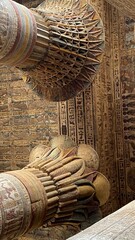 Khnum Temple Columns and Hieroglyphic Carvings – Esna, Luxor, Egypt | Ancient Egyptian Architecture