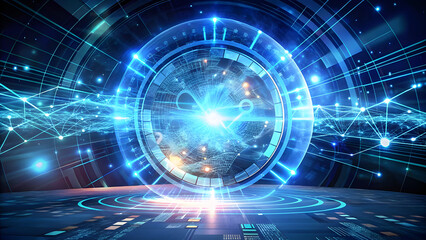 Digital '2025' with Fireworks Celebrating New Year Arrival. Perfect for: New Year's Eve, Tech Conferences, Business Events