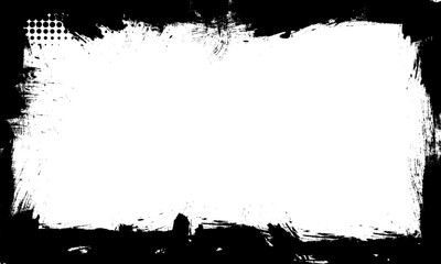 black brush lines stroke painting blank space frame border picture